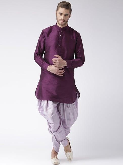 hang up purple regular fit kurta set