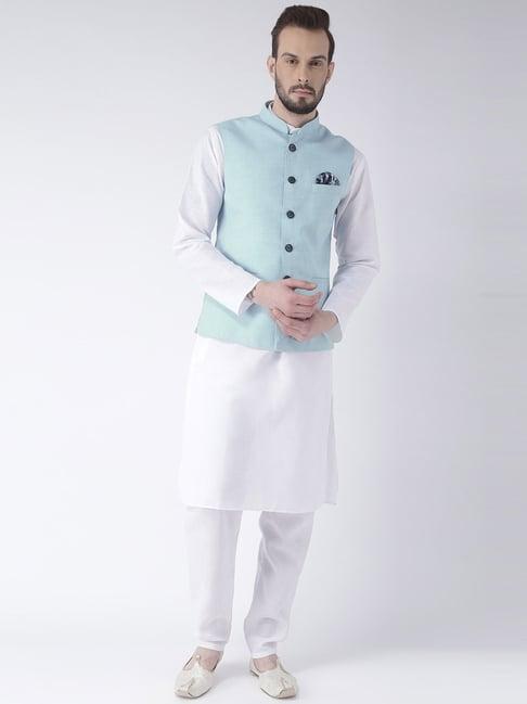 hang up white cotton regular fit kurta set