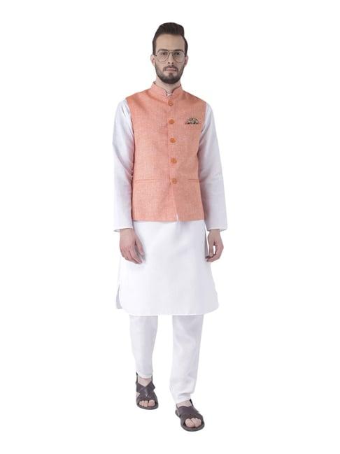 hang up white cotton regular fit kurta set