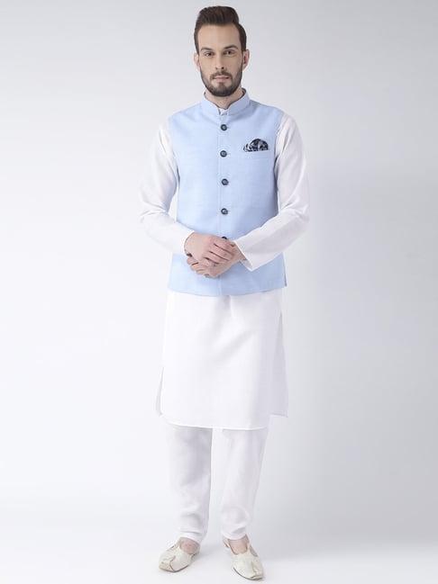 hang up white cotton regular fit kurta set