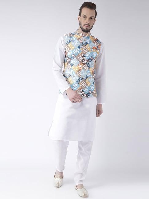 hang up white cotton regular fit kurta set