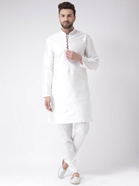 hang up white regular fit kurta set