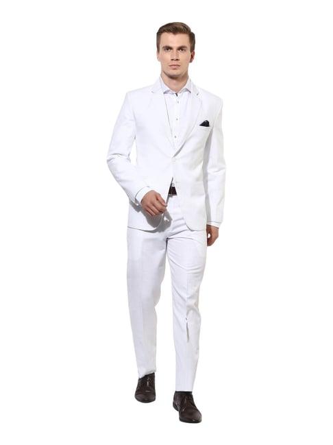 hang up white regular fit two piece suit