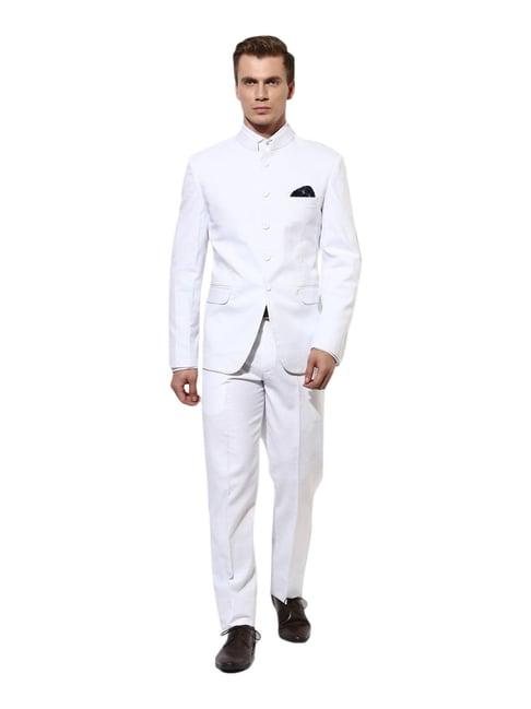 hang up white regular fit two piece suit