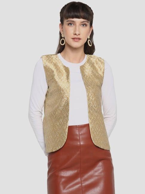 hangup beige embroidered ethnic jacket