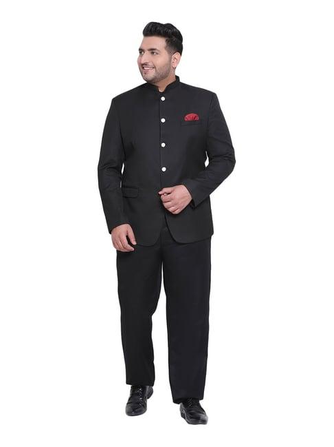 hangup black regular fit two piece suit
