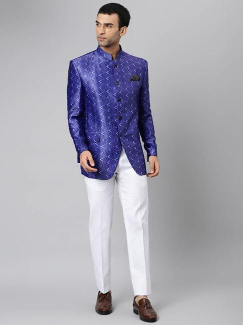 hangup blue full sleeves regular fit suit