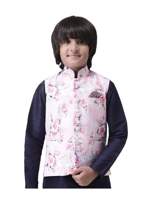 hangup kids pink floral print waistcoat