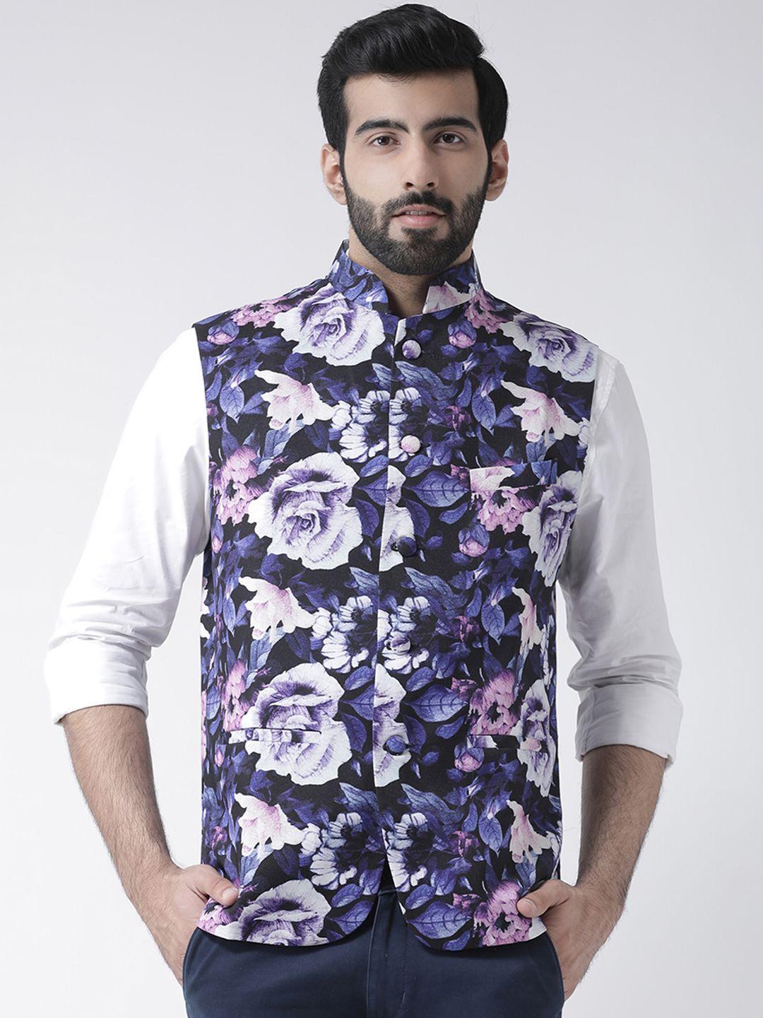 hangup-men-black-&-purple-printed-nehru-jacket