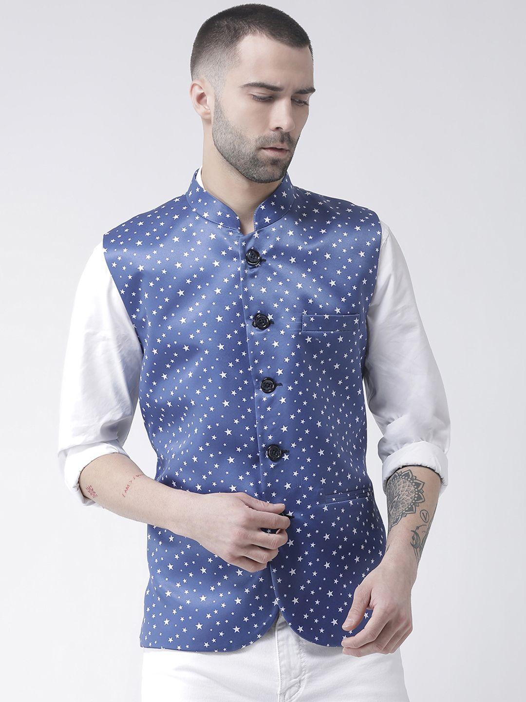 hangup-men-blue-&-white-printed-nehru-jacket