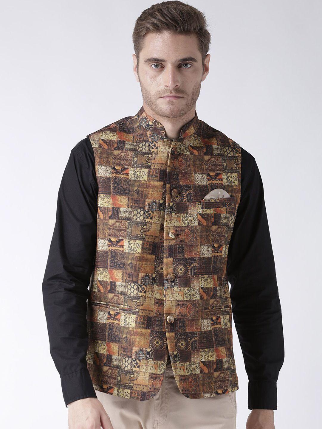 hangup-men-brown-printed-nehru-jacket
