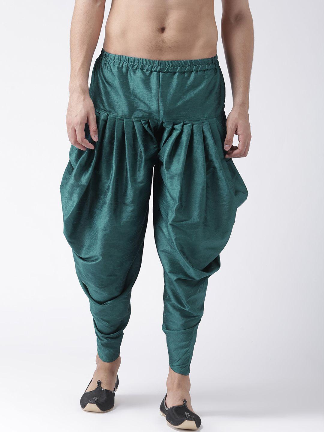 hangup men green solid harem pants