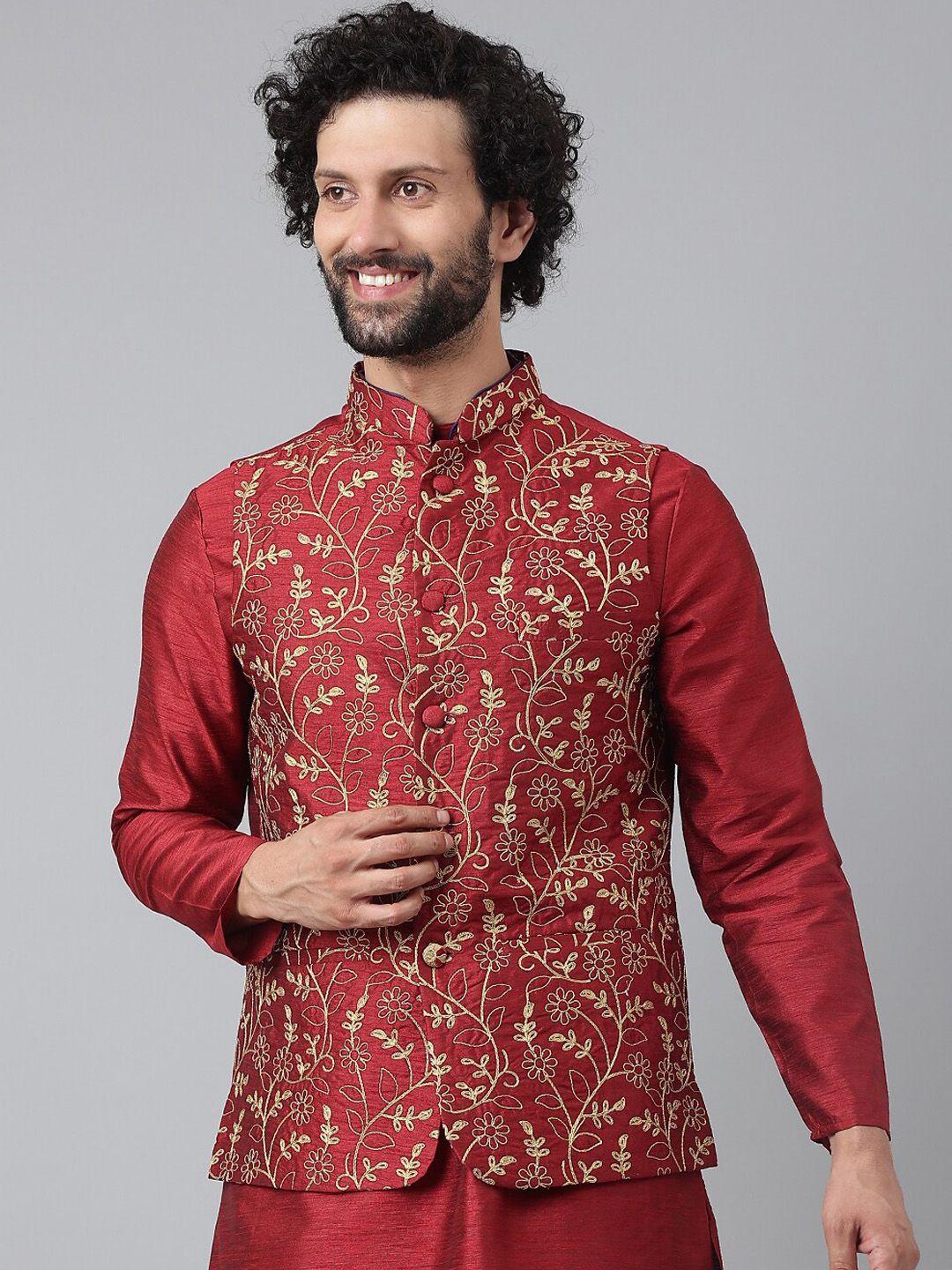 hangup-men-red-embroidered-nehru-jackets