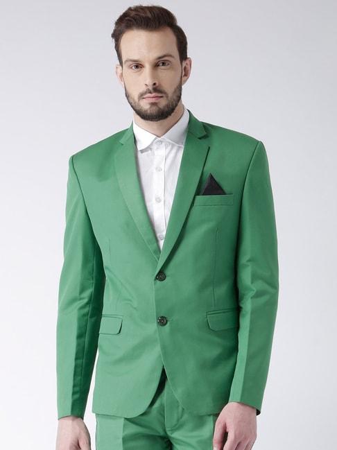 hangup plus green regular fit notch lapel blazer