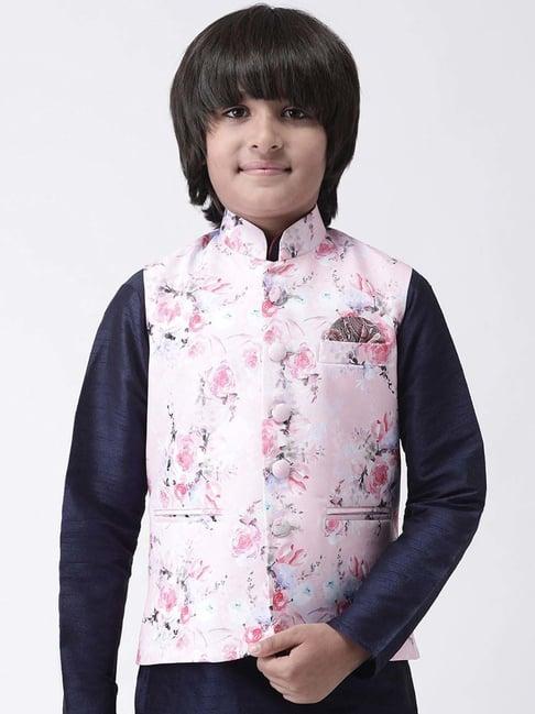 hangup plus kids pink floral print waistcoat