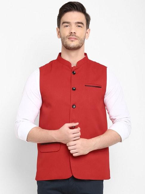 hangup-red-regular-fit-nehru-jacket