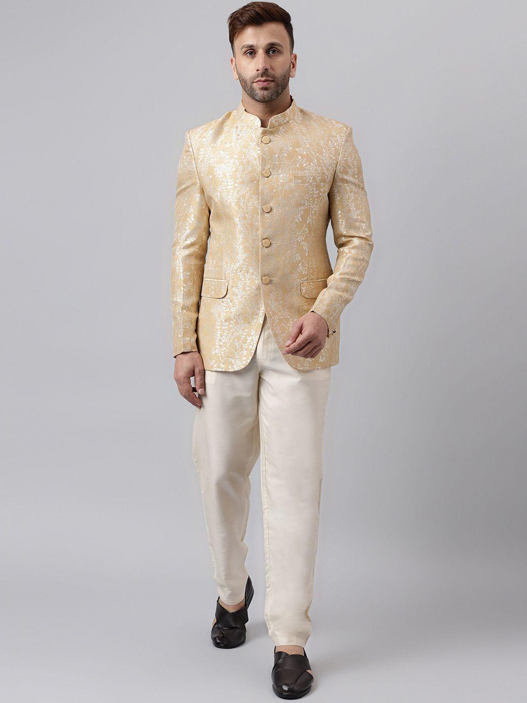 hangup self-design bandhagala jacquard two-piece ethnic suit