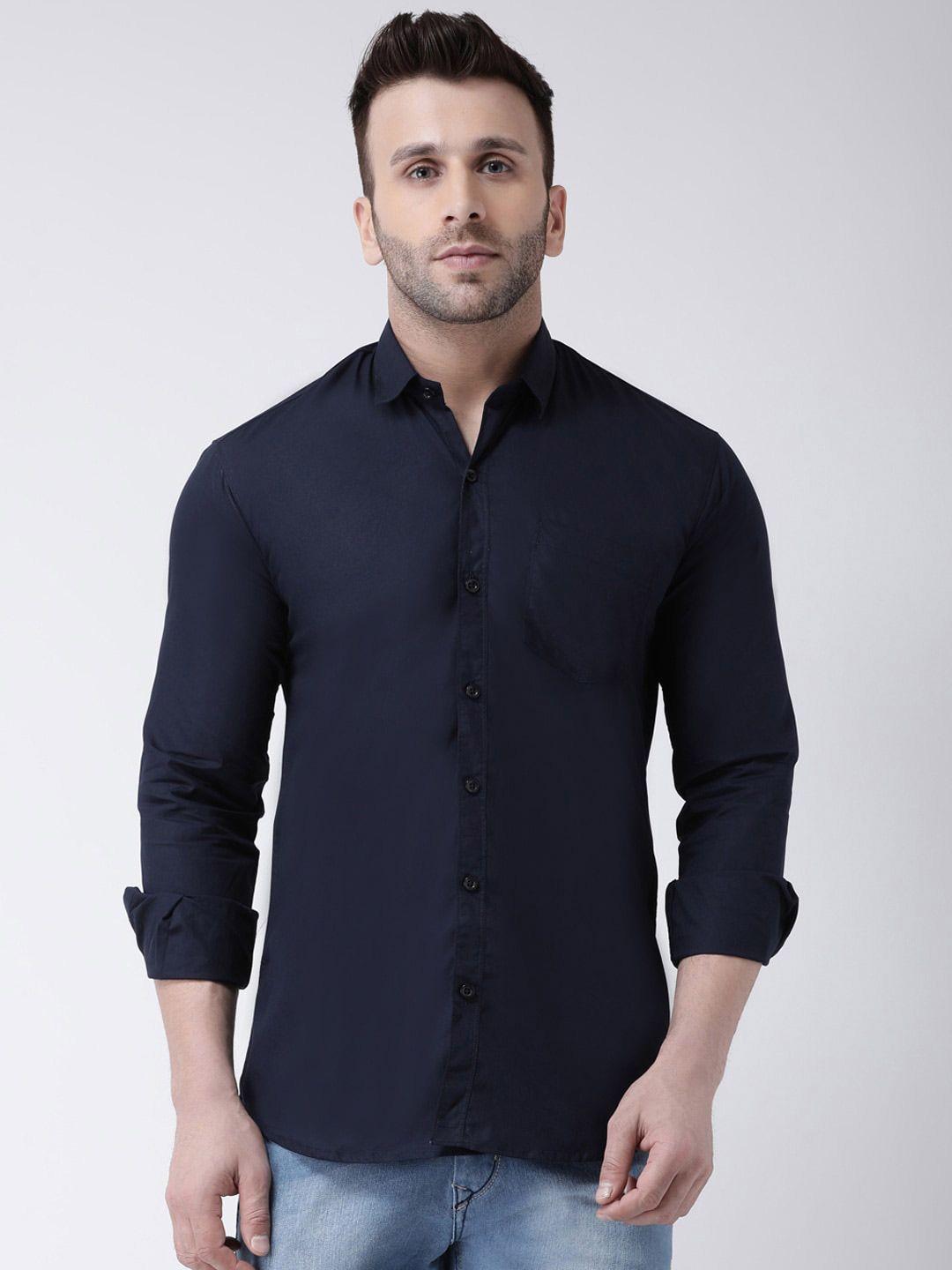hangup slim fit spread collar cotton casual shirt