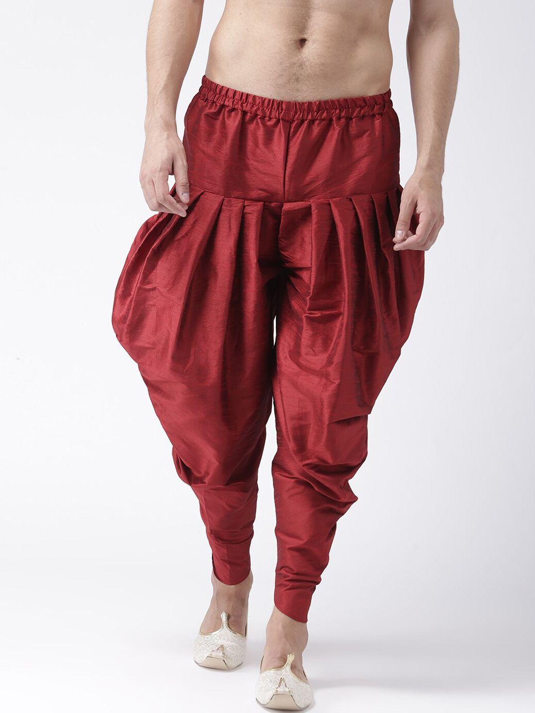 hangup trend men maroon solid harem pants