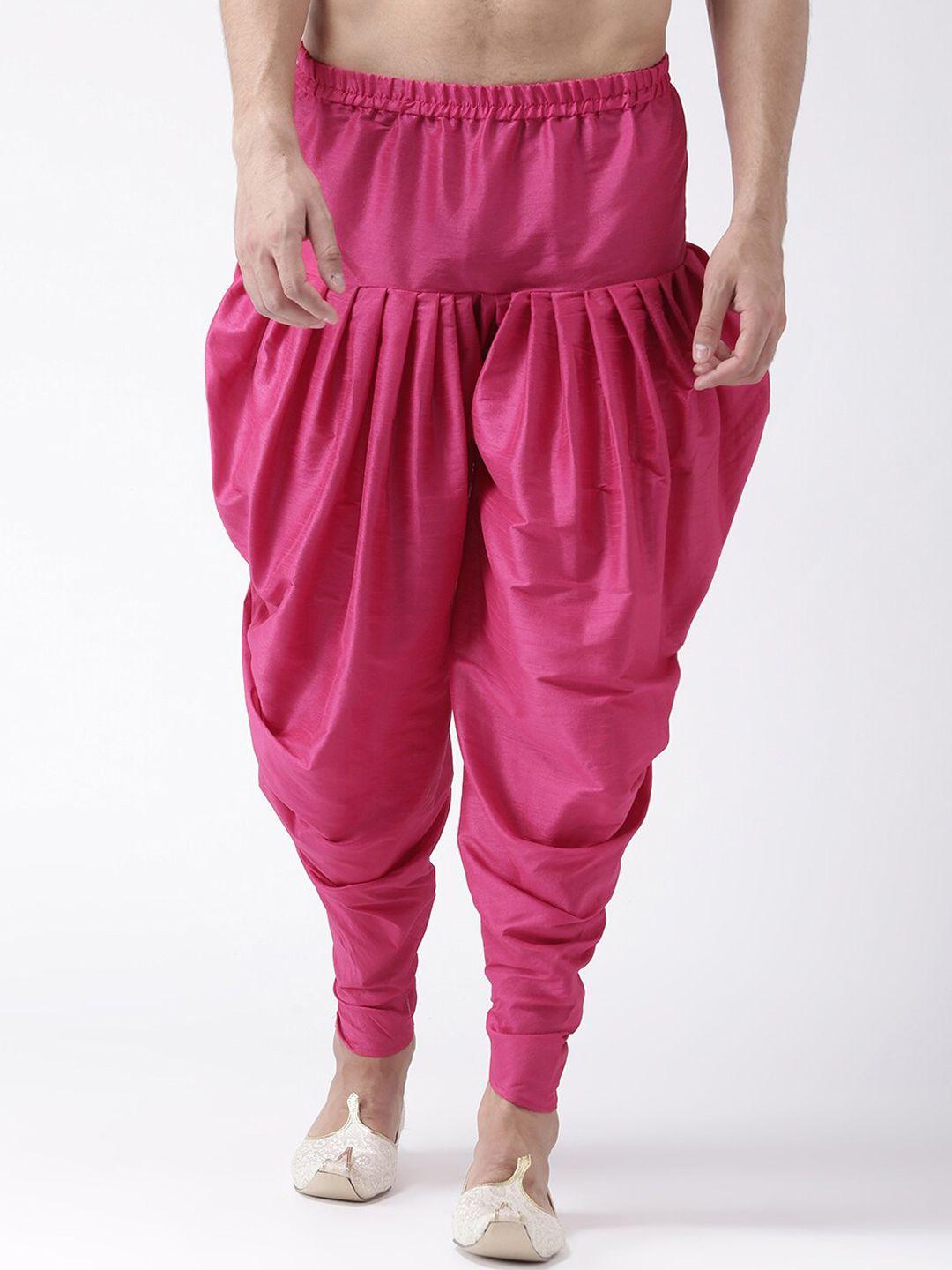 hangup trend men pink solid harem pants