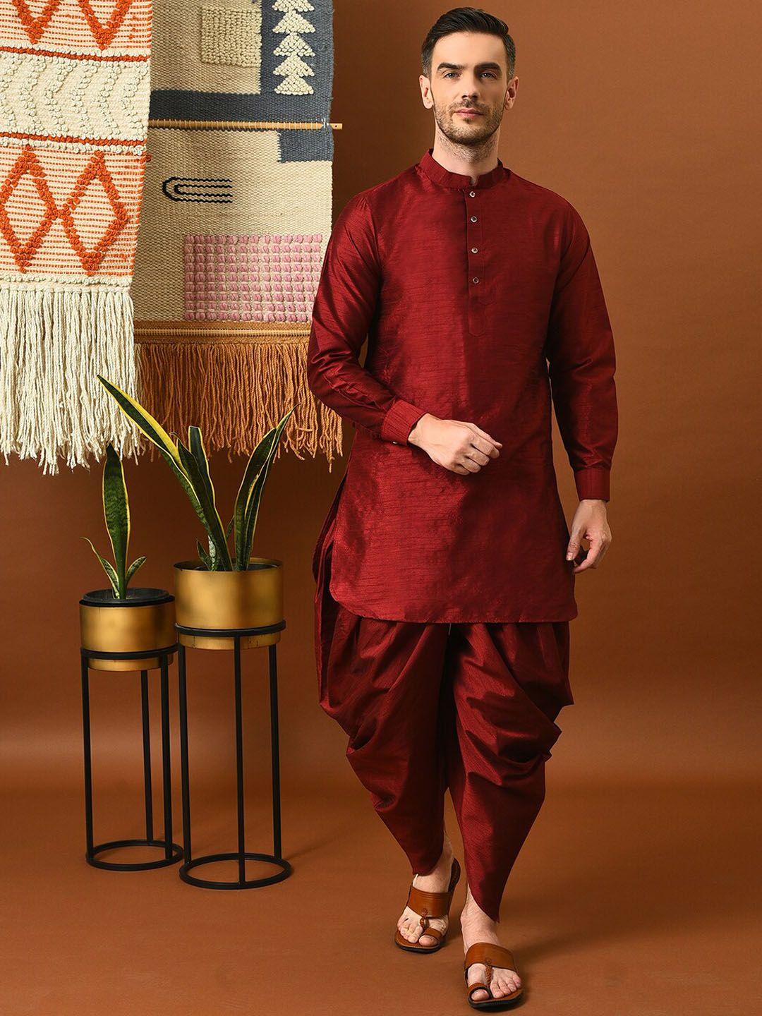 hangup trend regular kurta with dhoti pant & waistcoat