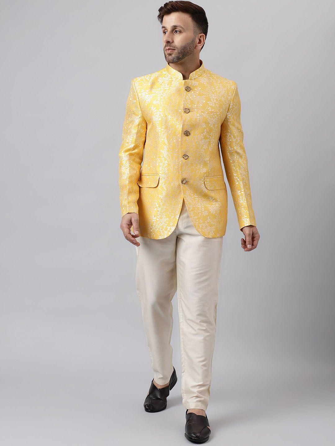 hangup trend self-design bandhgala two-piece ethnic suit