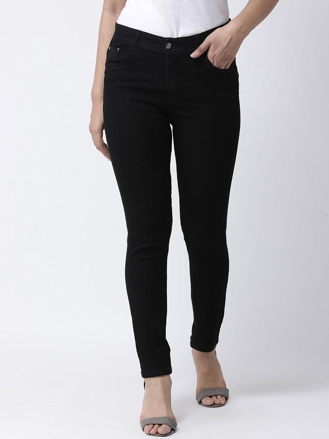 hangup women black & black slim fit jeans