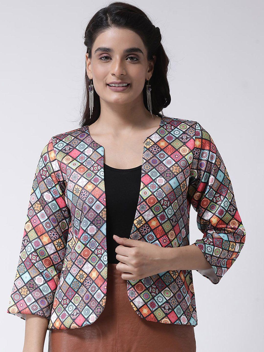 hangup women multicoloured printed lightweight tailored jacket