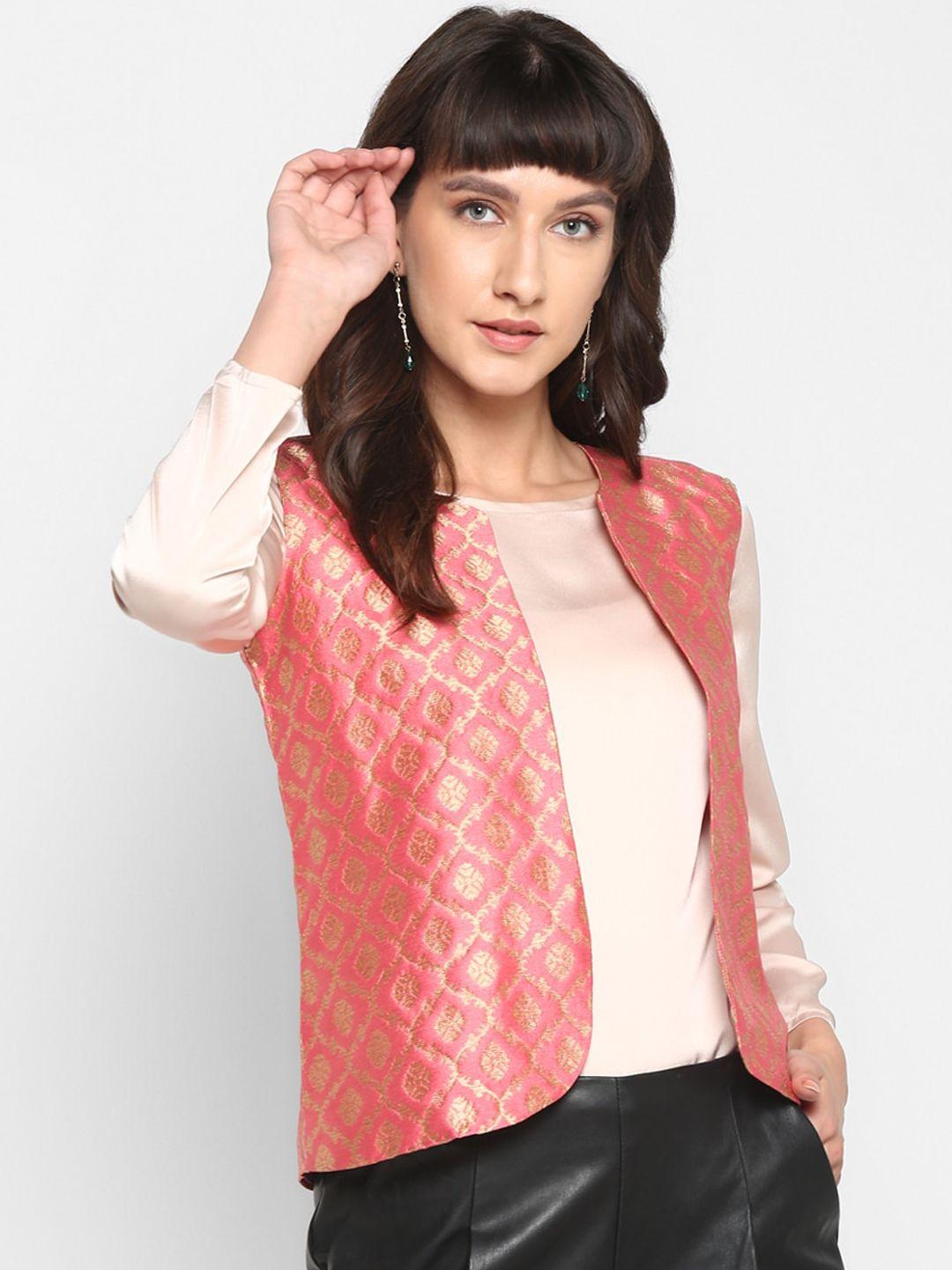 hangup women pink printed lightweight tailored jacket