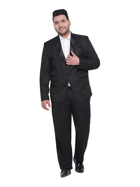 hangup black regular fit two piece suit