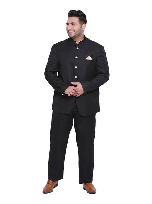 hangup black regular fit two piece suit