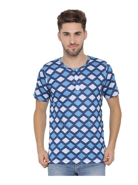 hangup blue geometric print t-shirt