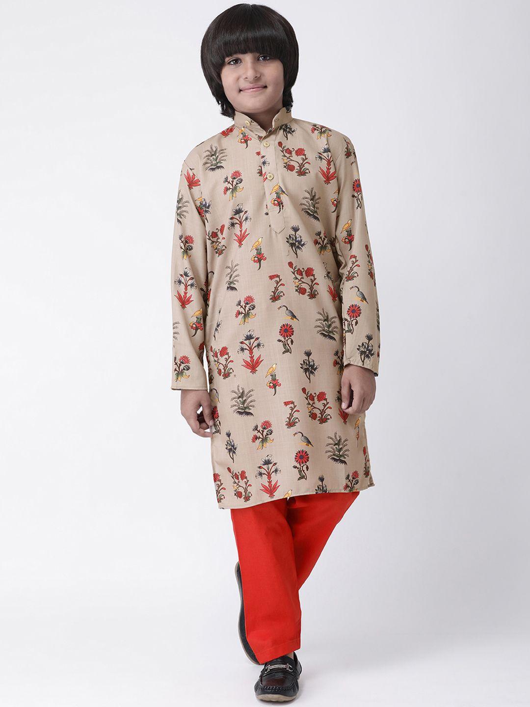 hangup boys multicoloured printed kurta with pyjamas