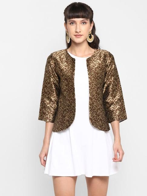 hangup brown & beige embroidered jacket