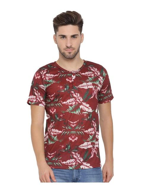 hangup burgundy printed t-shirt