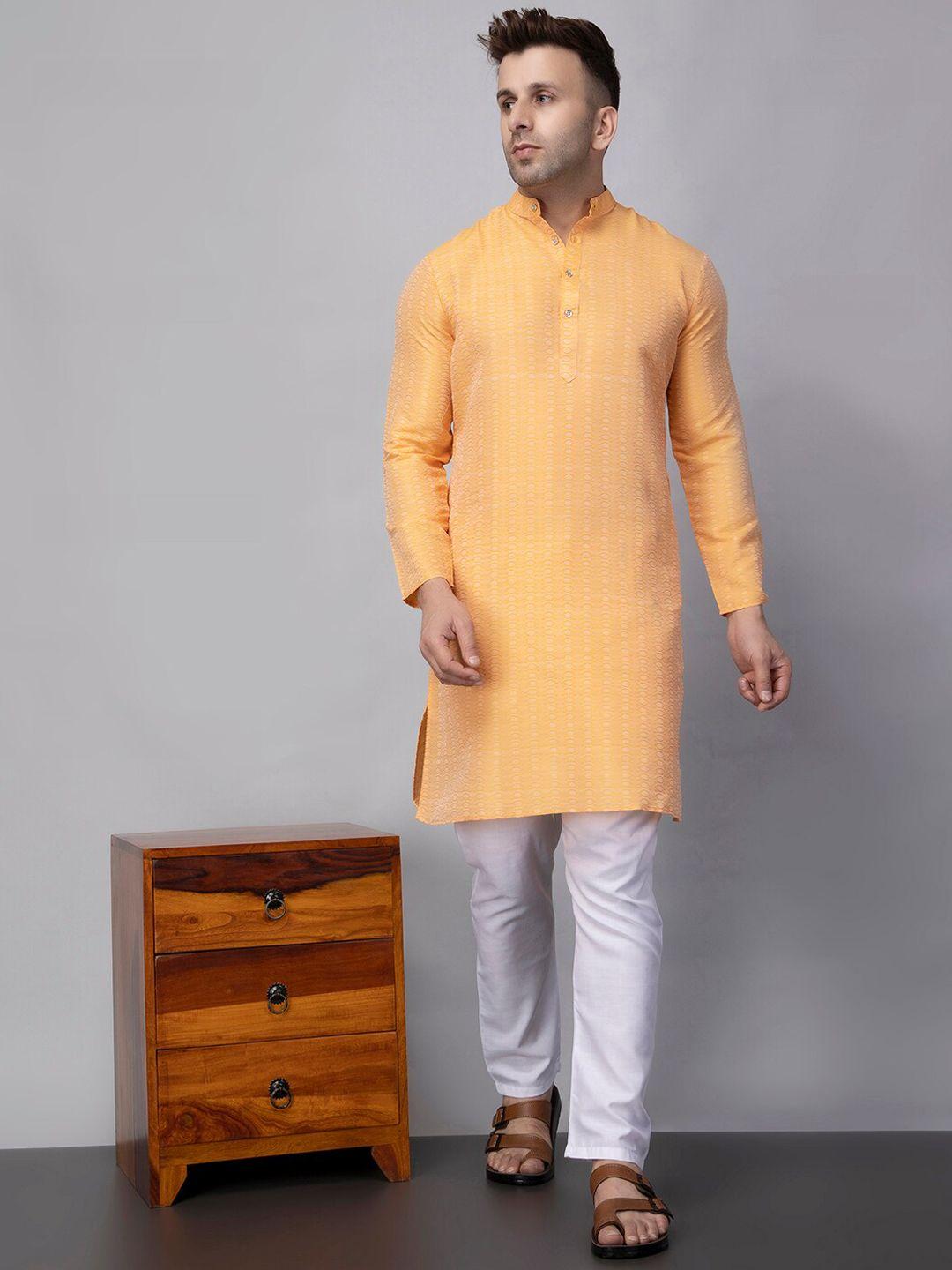 hangup embroidered sequins mandarin collar straight kurta with pyjama