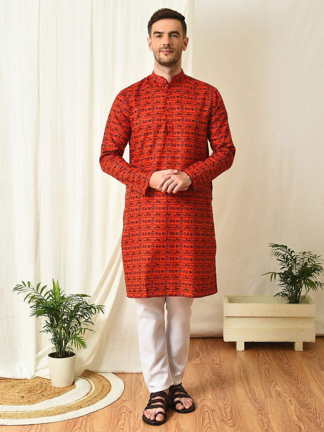 hangup ethnic motifs printed regular kurta with pyjamas
