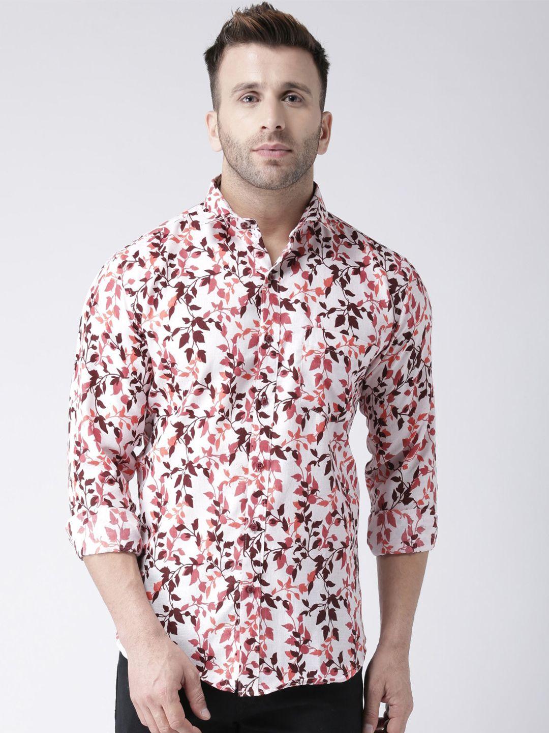 hangup floral printed slim fit casual shirt