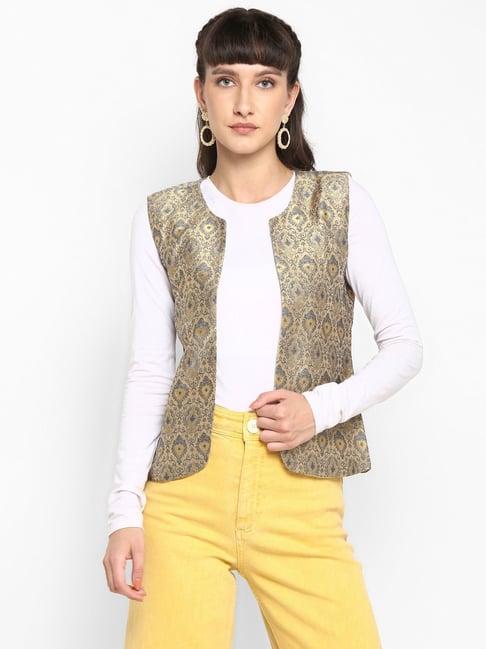 hangup golden jacquard pattern shrug