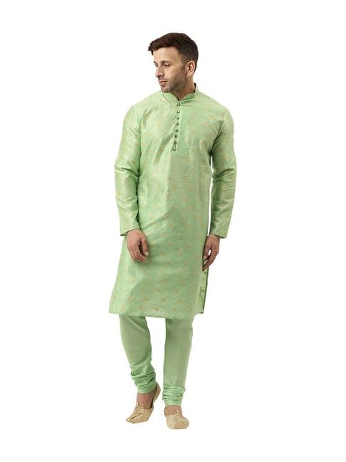 hangup green jacquard kurta set