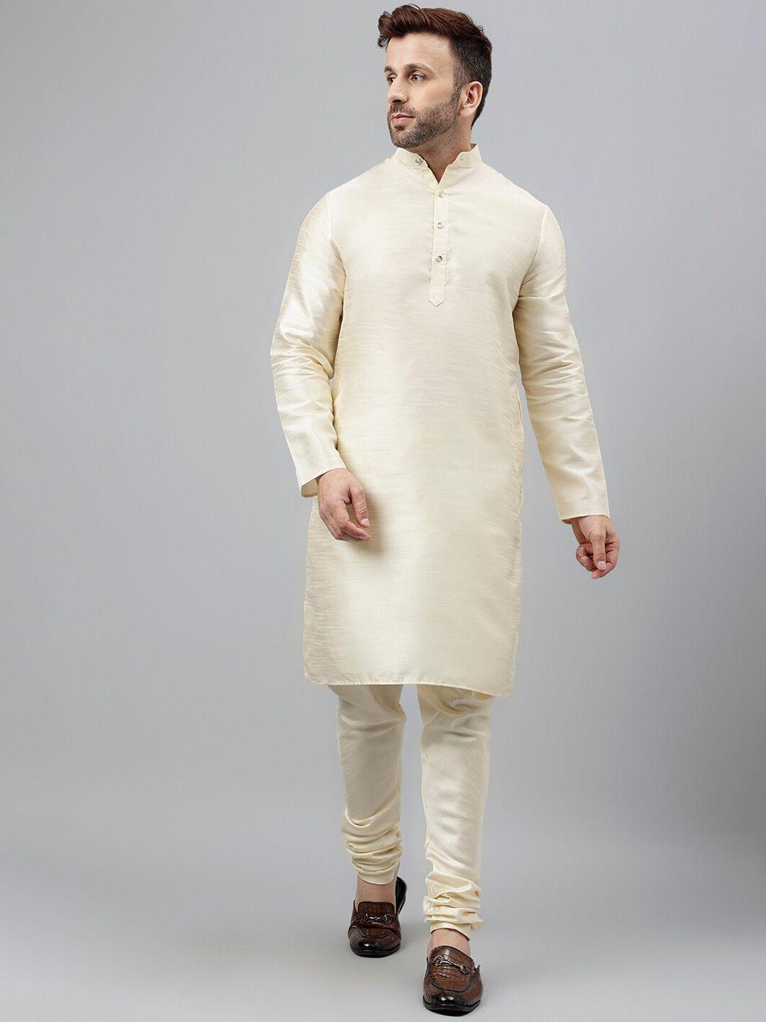 hangup mandarin collar long sleeves straight kurta with churidar & jacket