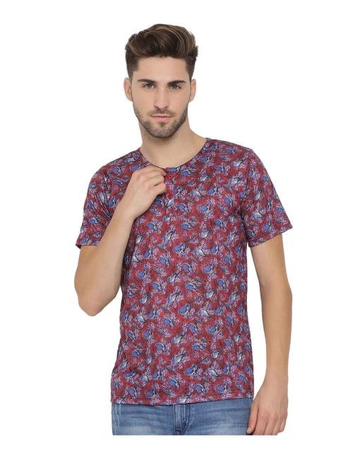 hangup maroon printed t-shirt