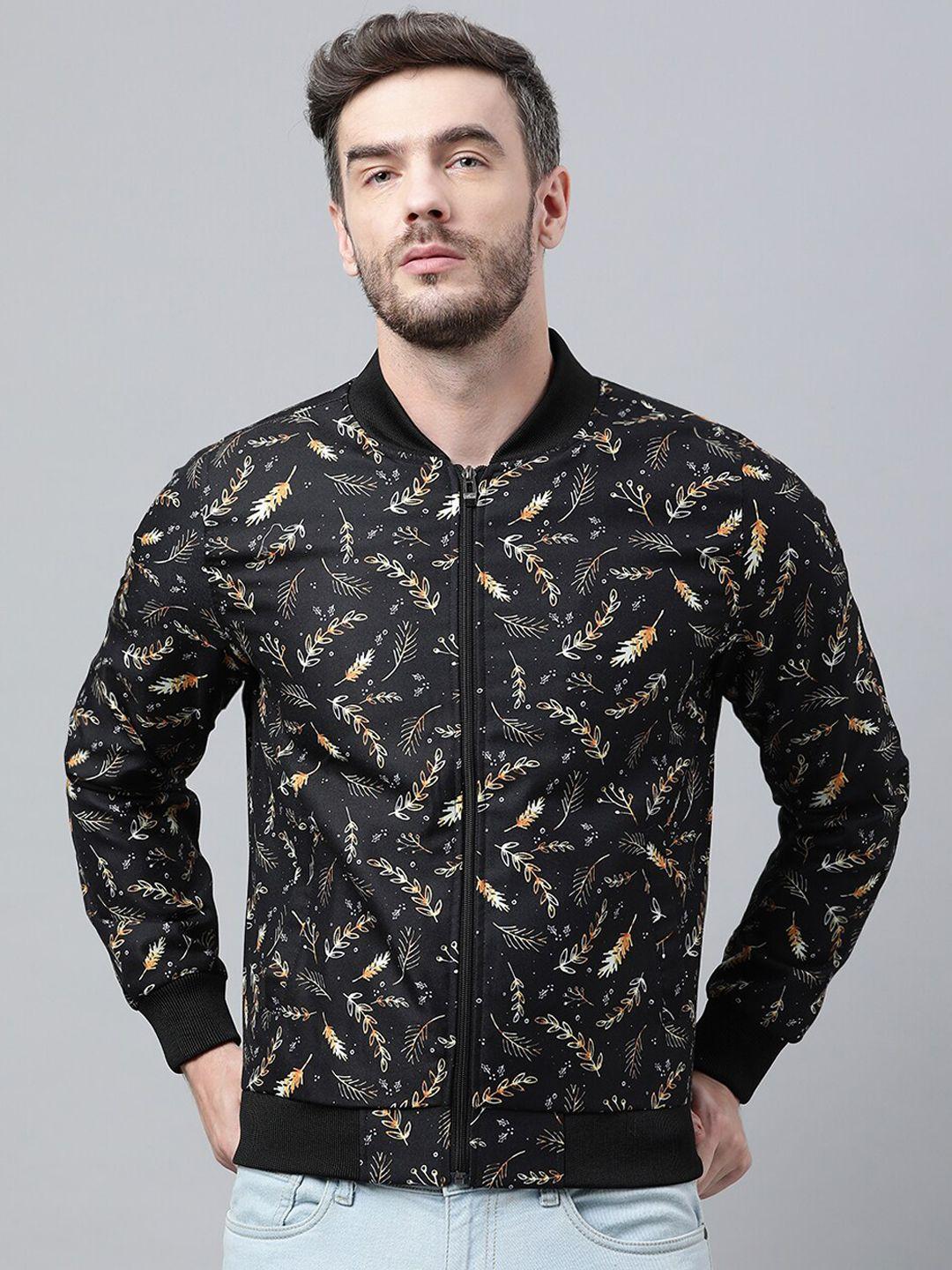 hangup men black floral printed pullover sweater