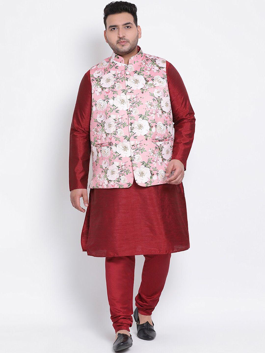 hangup men plus size kurta with pyjamas with nehru jacket