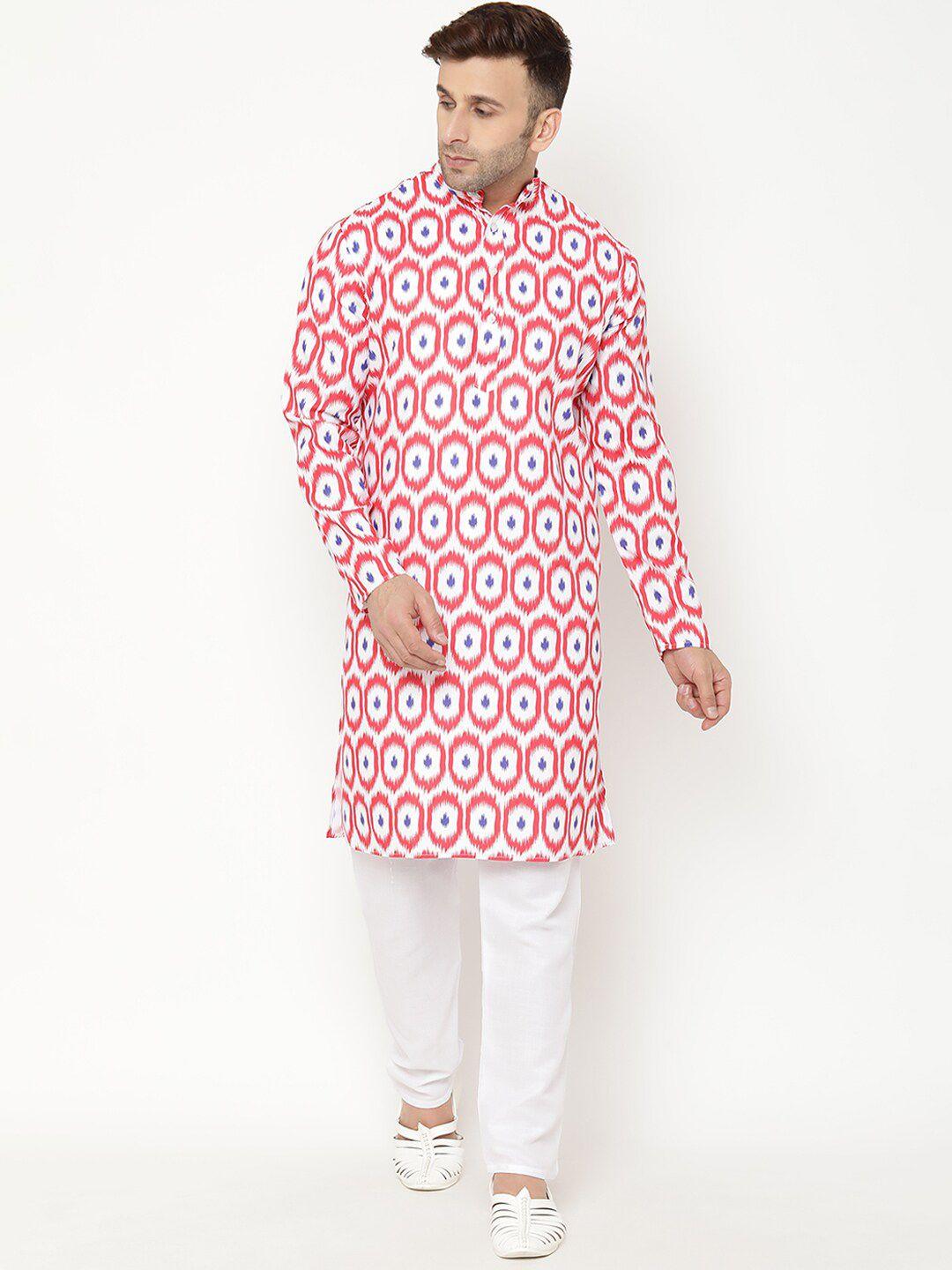 hangup men printed kurta with pyjamas