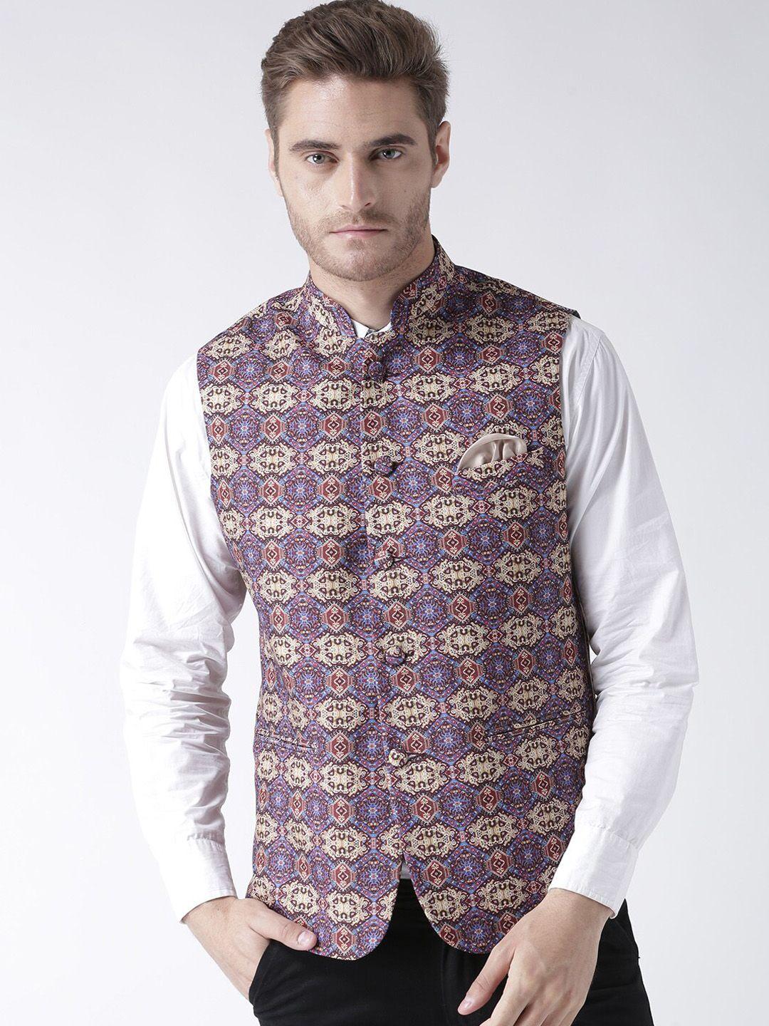 hangup men printed nehru jacket