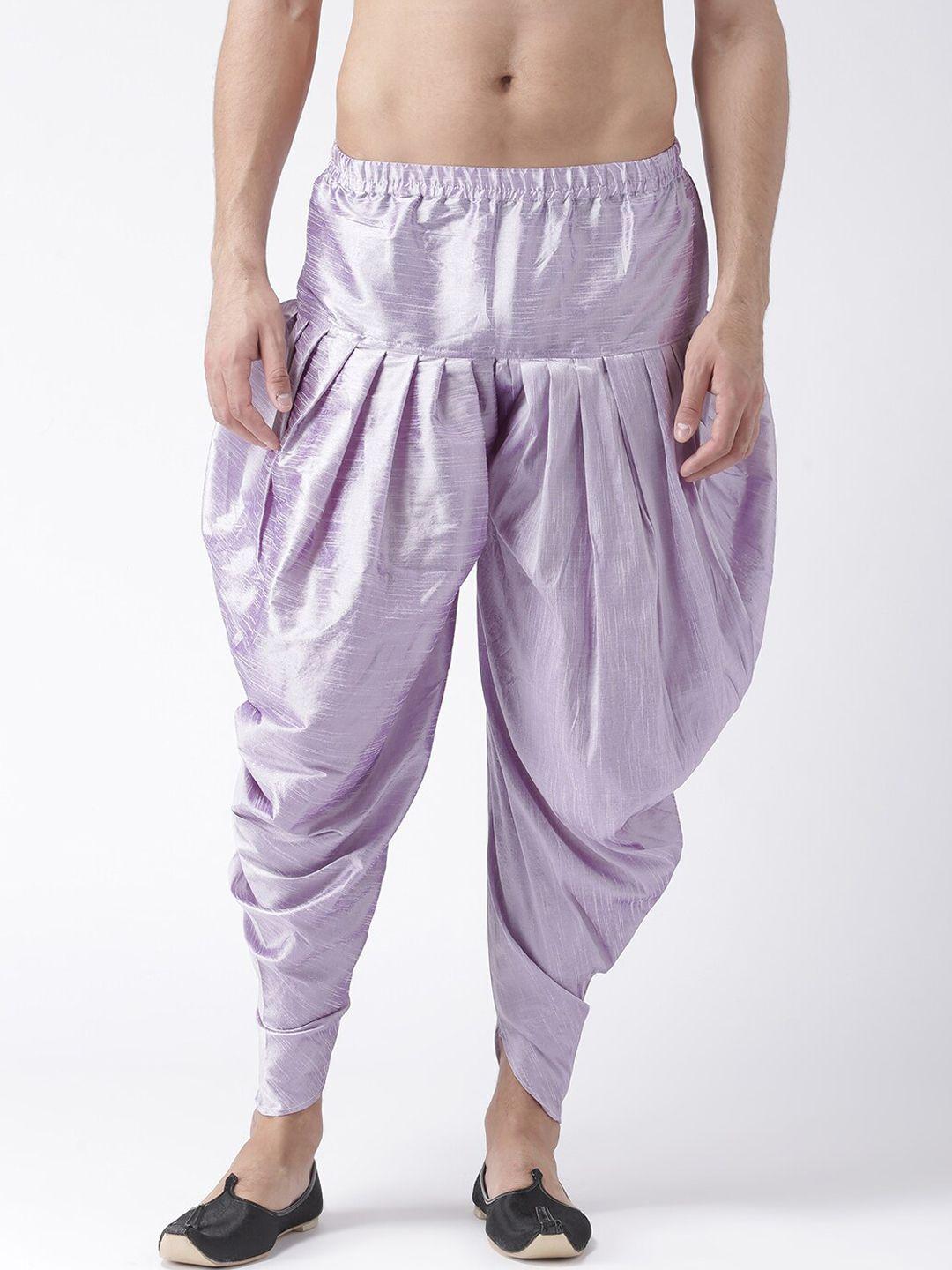 hangup men purple solid dhoti pants