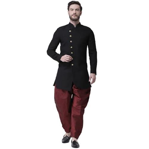 hangup men sherwani indo, color black, size 46 (s47indo112)