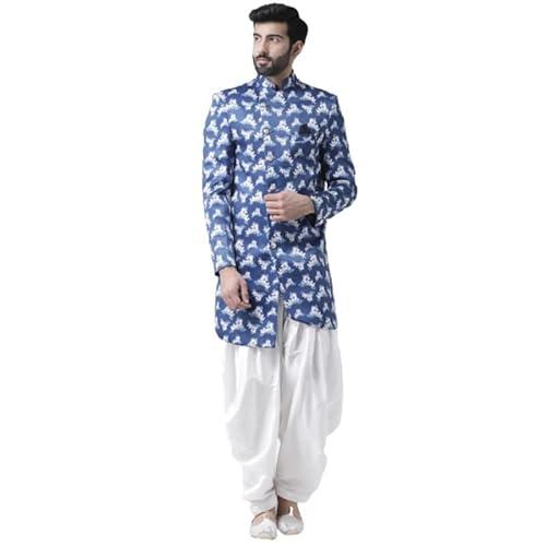 hangup men sherwani indo, color dark blue, size 46 (s52indo112)