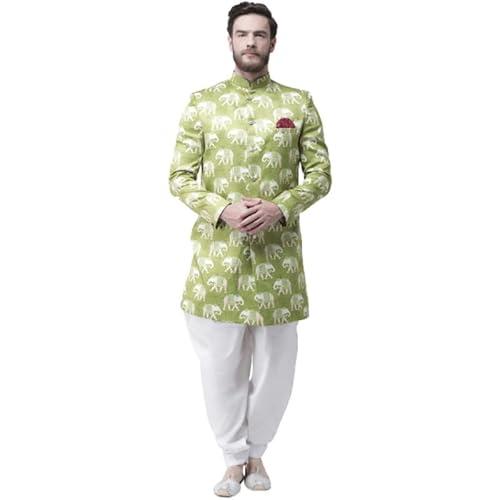 hangup men sherwani indo, color green, size 36 (s28indo112)